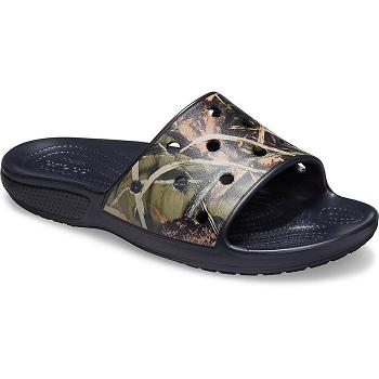 Crocs Classic Realtree Cierne - Damske Šlapky